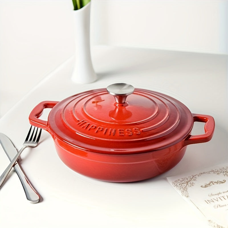 Cast Iron Enameled Dutch Oven, Non-Stick Coating, Versatile for All Stovetops
