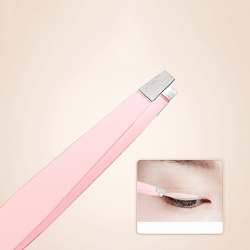 Розовые пинцеты из нержавеющей стали для наращивания ресниц и facial hair