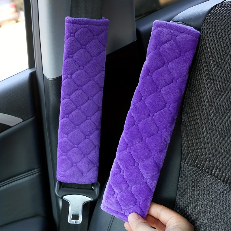 2-Pack Faux Fur Car Seat Belt Covers Universal Fit Shoulder Protectors for Adults