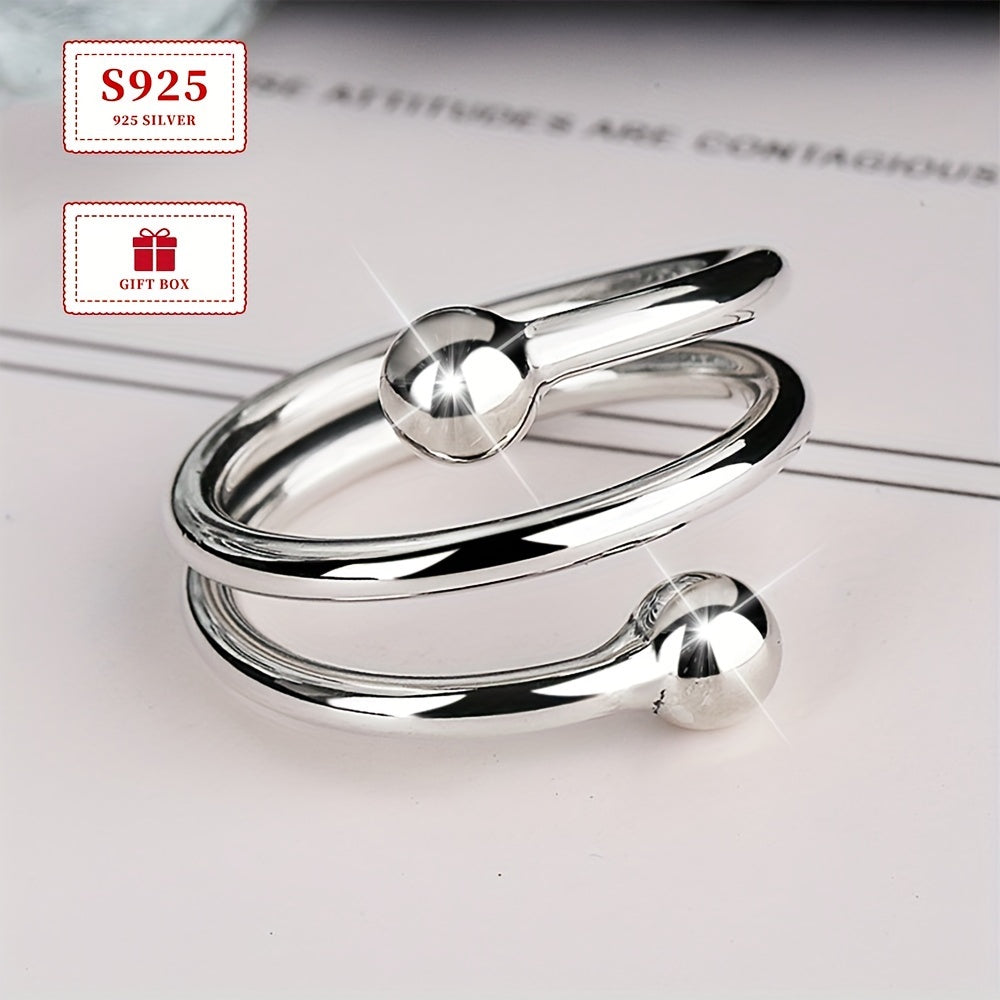 Sterling Silver Geometric Ring for Women, Elegant, Versatile Jewelry