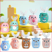 Kids Electric Toothbrush U-Shaped Dinosaur Rechargeable 59-Second Timer