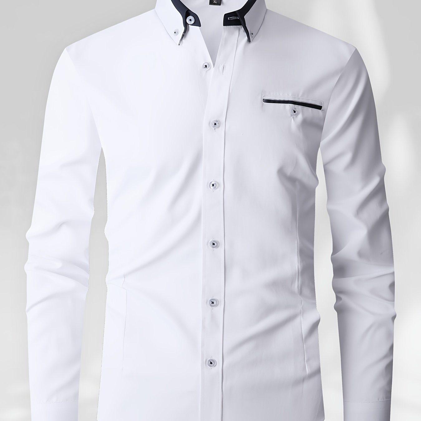 Men's Color Block Woven Shirt Long Sleeve Regular Fit Polyester Cotton Work Suitable for Spring Fall