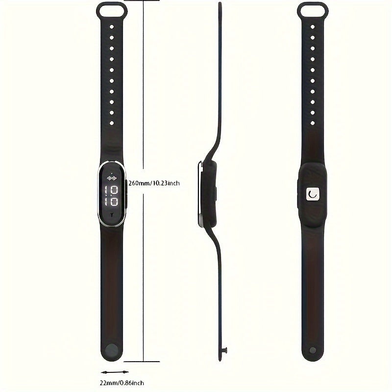 TIMESS Soundwave texnologiyasi Chivinlarni qochiruvchi Bilaguzuk soat va Statik qarshi funksiyasi bilan - Uzoq muddatli batareya, USB orqali zaryadlanadigan, kimyoviy moddalar ishlatilmagan, qulay silikon tasma, ochiq havoda foydalanish
