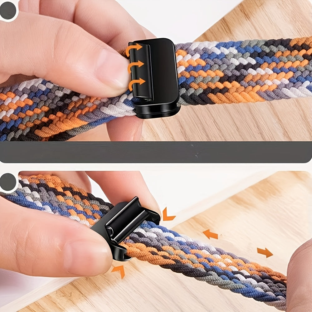 Bir nechta ranglarda Apple Watch Series 1-10 Ultra uchun sozlanadigan naylon magnit soat bandi