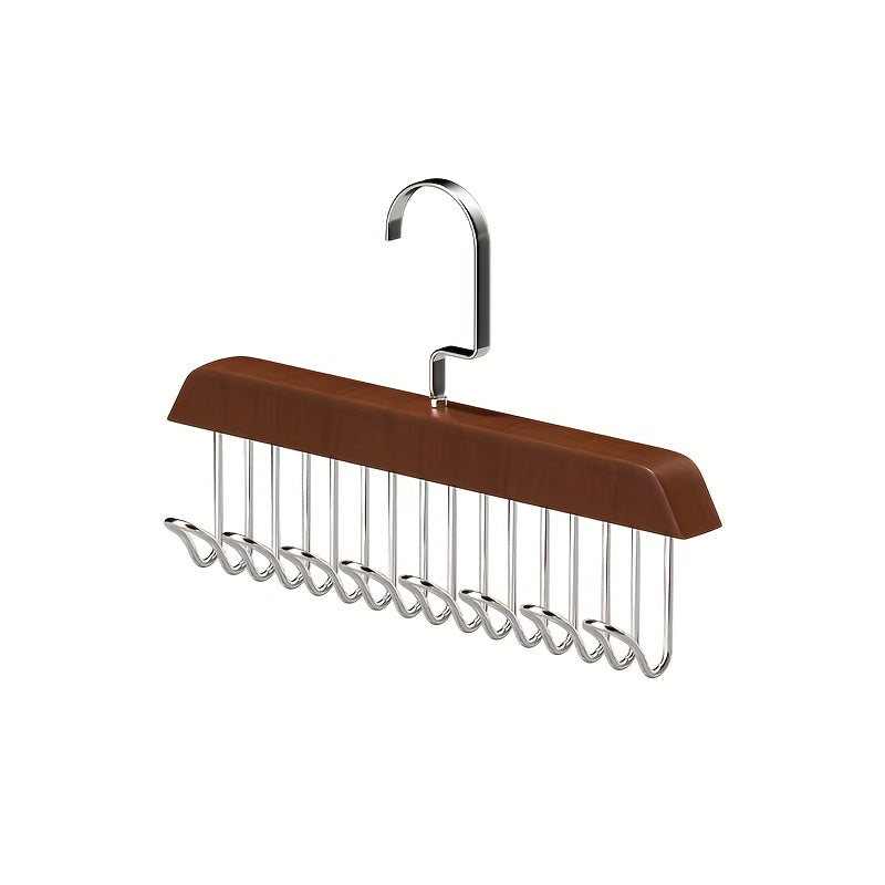 Wooden Closet Organizer Rack for Belts Ties Scarves Bras and Accessories Storage Solution