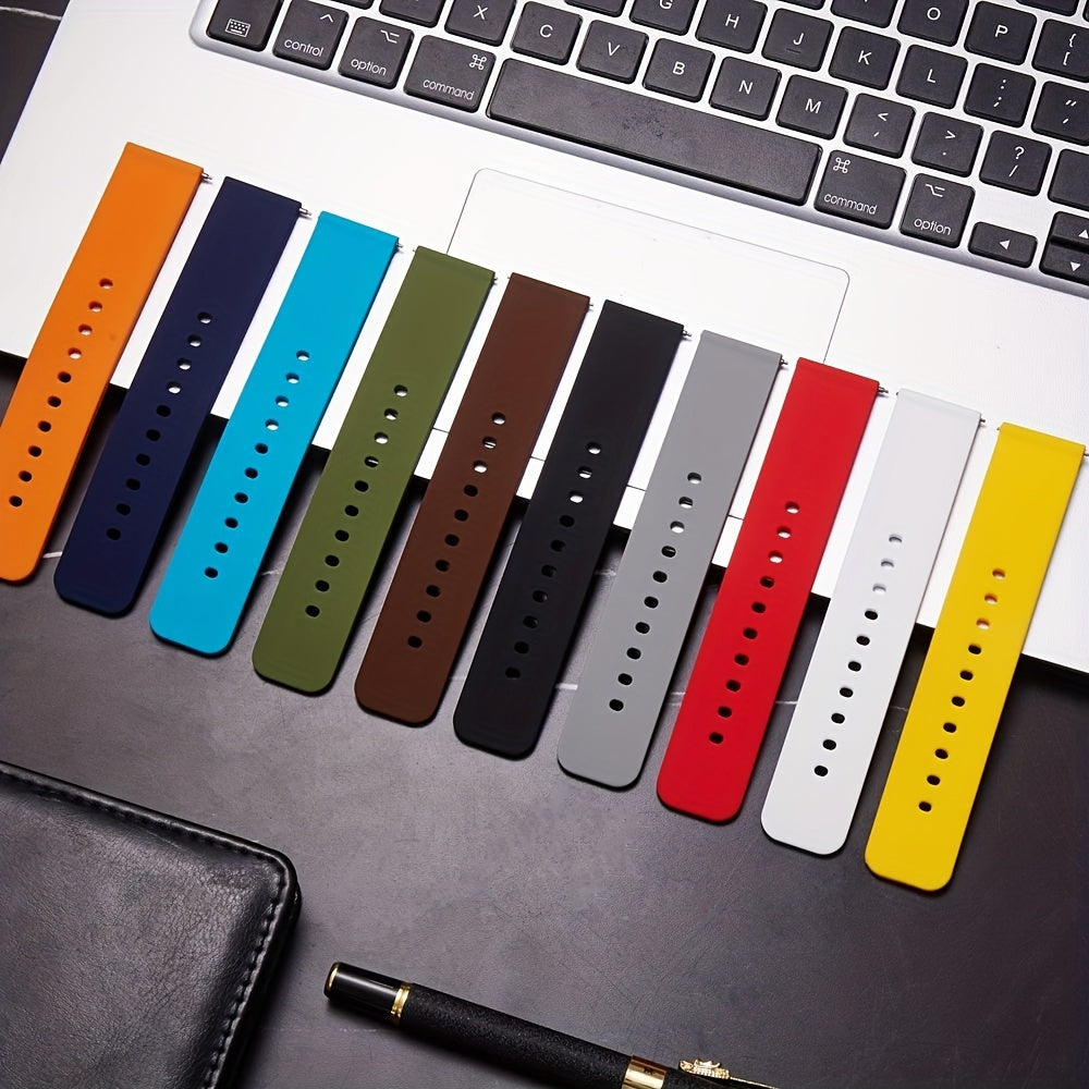 Ushbu silikon tasma soat bandi turli o'lchamlarda mavjud bo'lib, ayollar va erkaklar uchun mos keladi. Polirovka qilingan broshka va suv o'tkazmaydigan dizayni uni sport faoliyatlari uchun mukammal qiladi. Ushbu tasma ajoyib sovg'a variantini yaratadi.