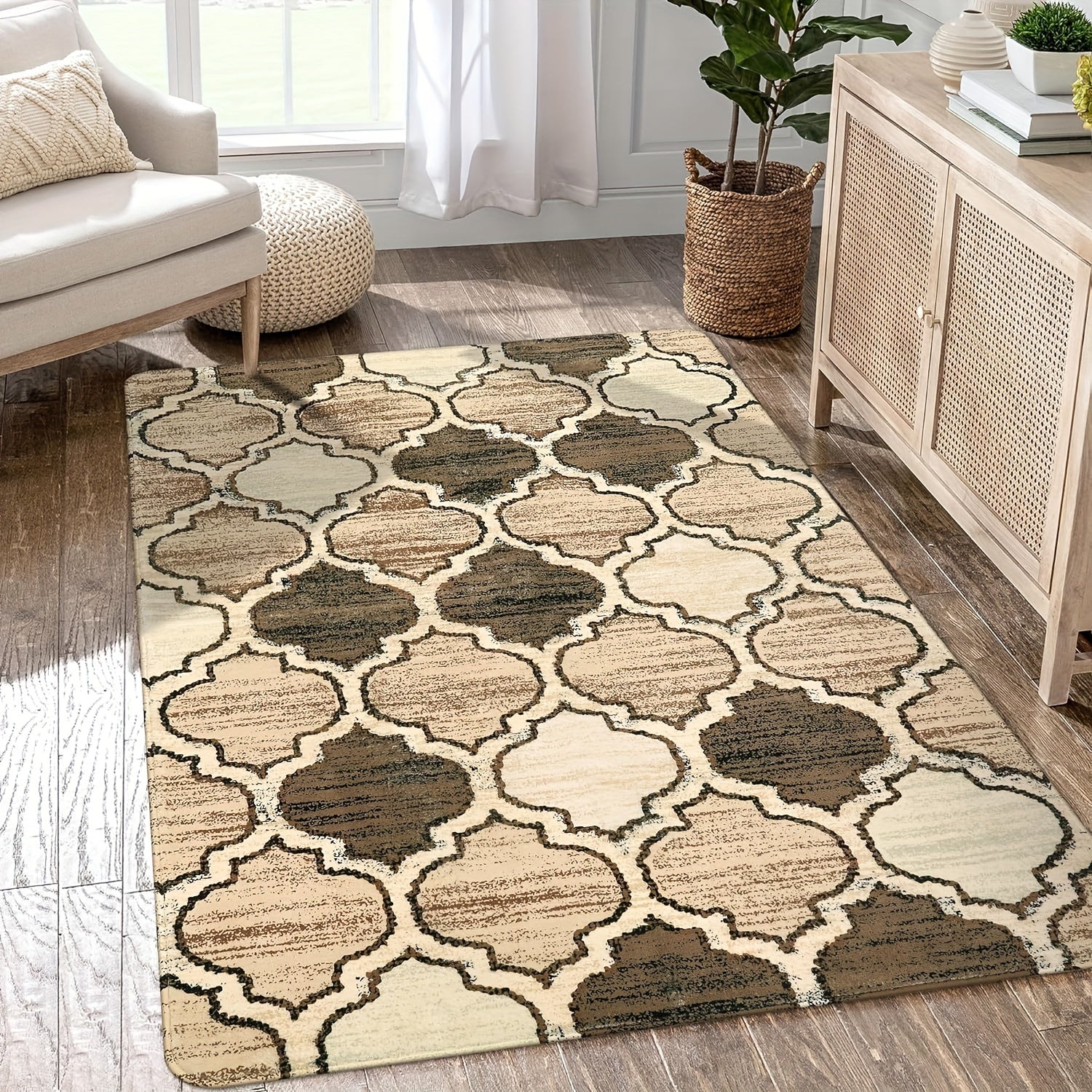 Alfombra de suelo cuadrada antideslizante, resistente a la suciedad, suave para sala de estar, cocina y baño