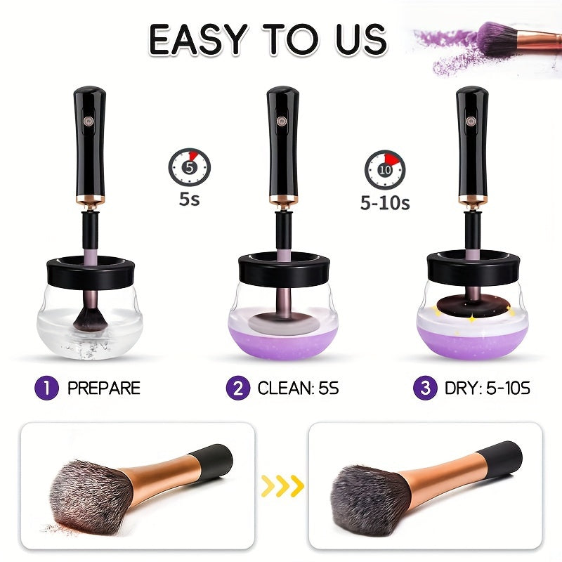 Electric Makeup Brush Cleaner Machine for All Sizes with Spinner and Accessories