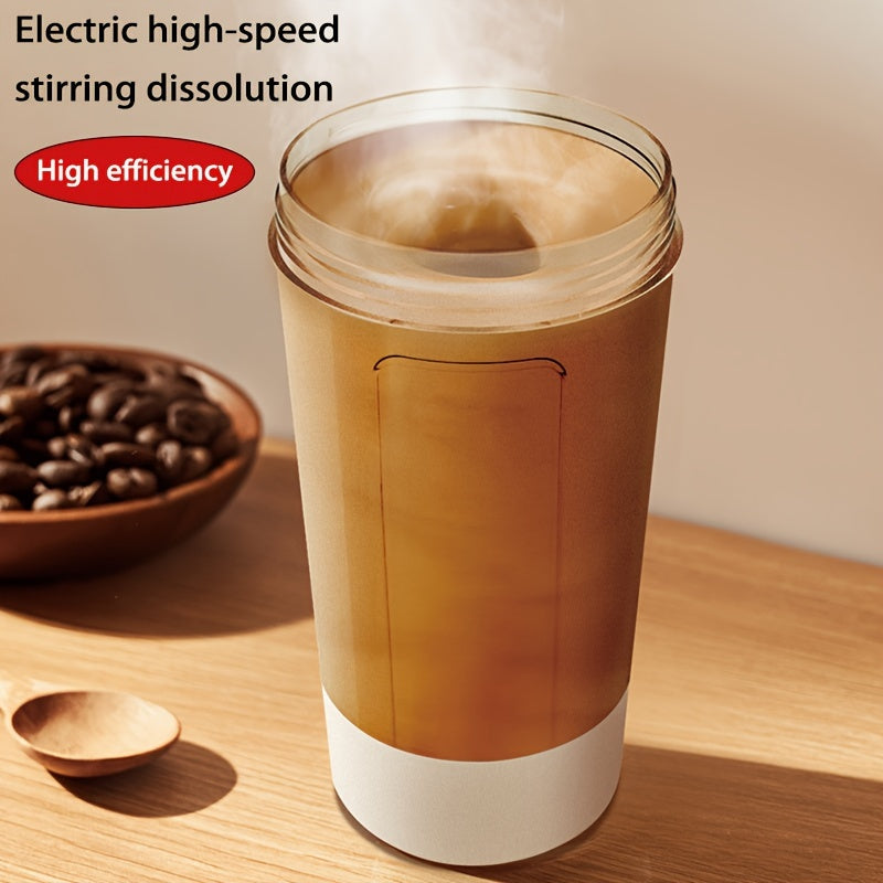 Taza de agitación eléctrica recargable de 400 ml para café con autormezcla para bebidas calientes