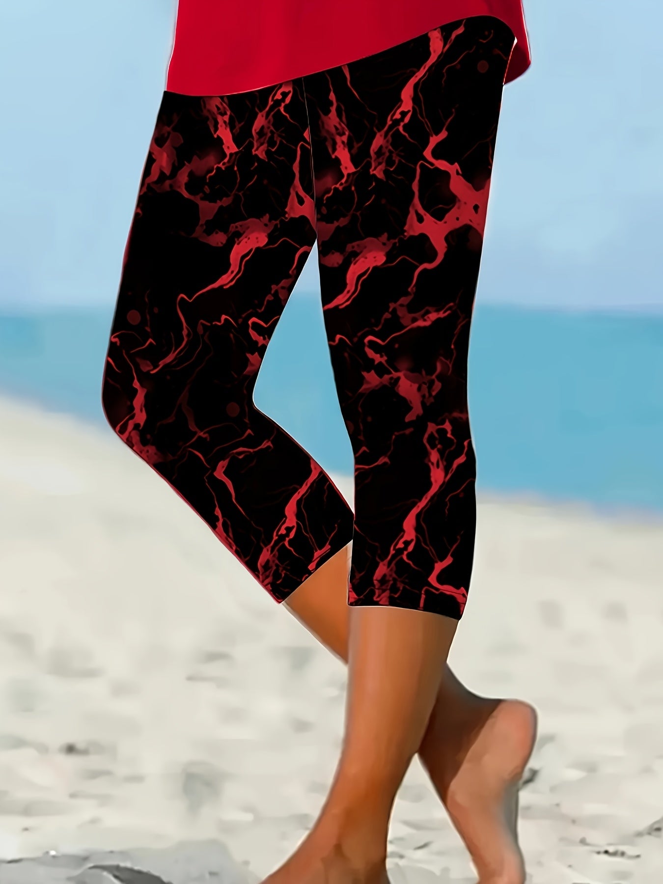 Women's Leggings with Directional Design, Stretchy Fabric, Comfortable Fit