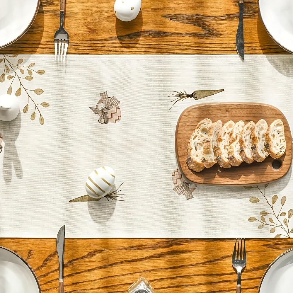 Easter Bunny and Carrot Polyester Table Runner 33x183 cm Indoor Outdoor Spring Summer Decor