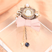 Valentine's Day Rhinestone Inlay Bow Brooch for Women Jewelry Gift