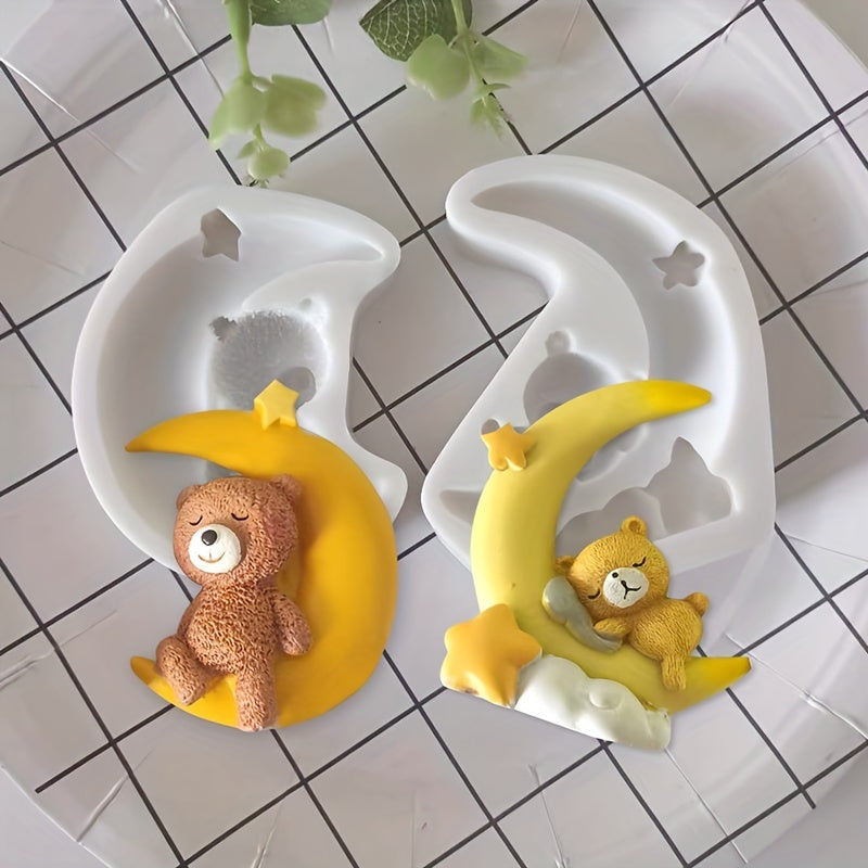 3D Silicone Bear Mold for Baking and Candy Making, Kawaii Sleeping Bear
