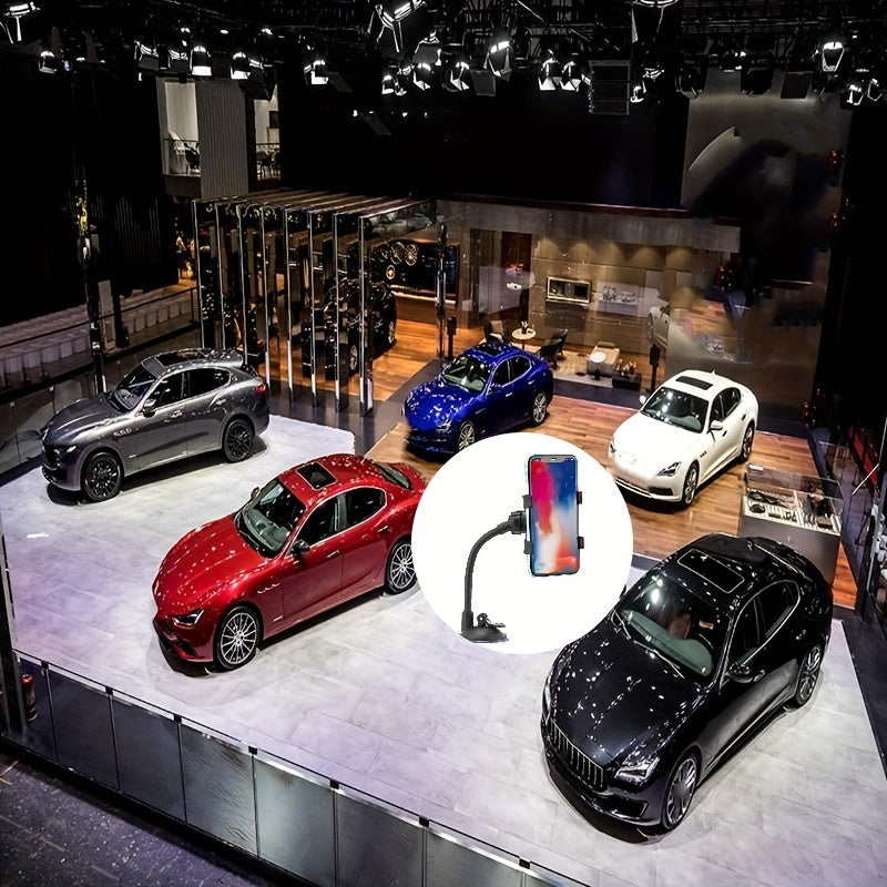 Soporte para teléfono de coche con cuello de ganso ajustable de 360° y ventosa