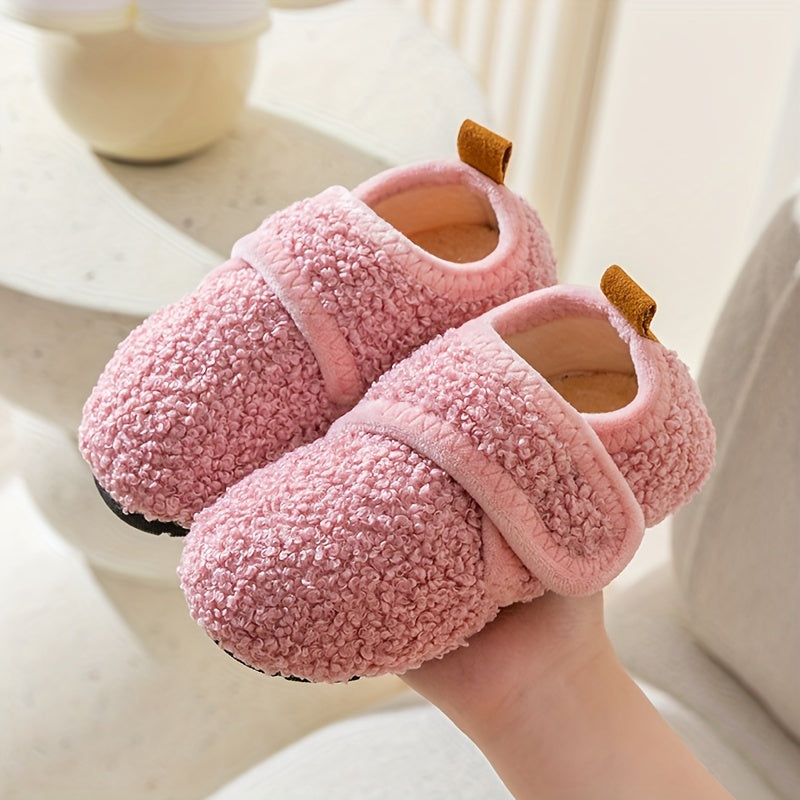 Zapatos de casa para niñas, antideslizantes, de algodón, cálidos, ligeros y casuales para otoño e invierno