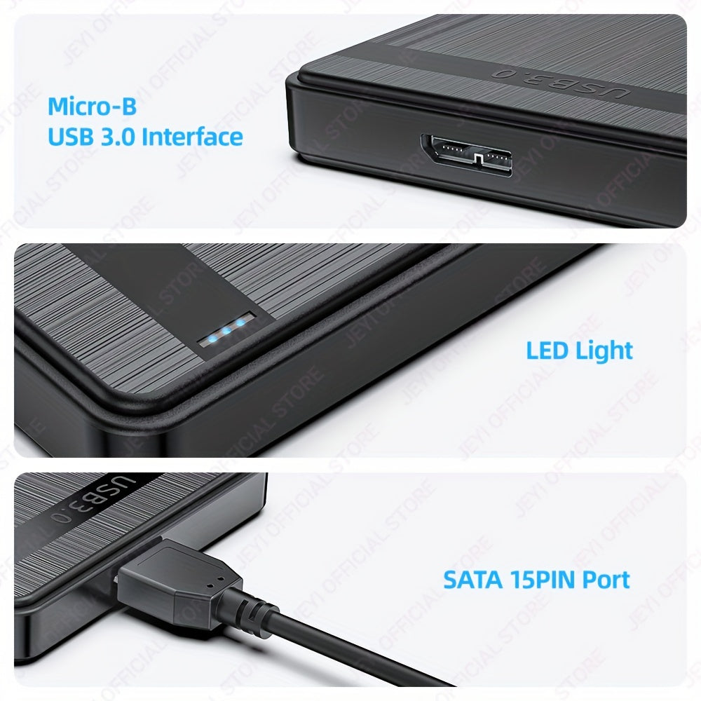 2.5 Inch SATA SSD External Enclosure USB 3.0 Black for 7-9.5mm Drives