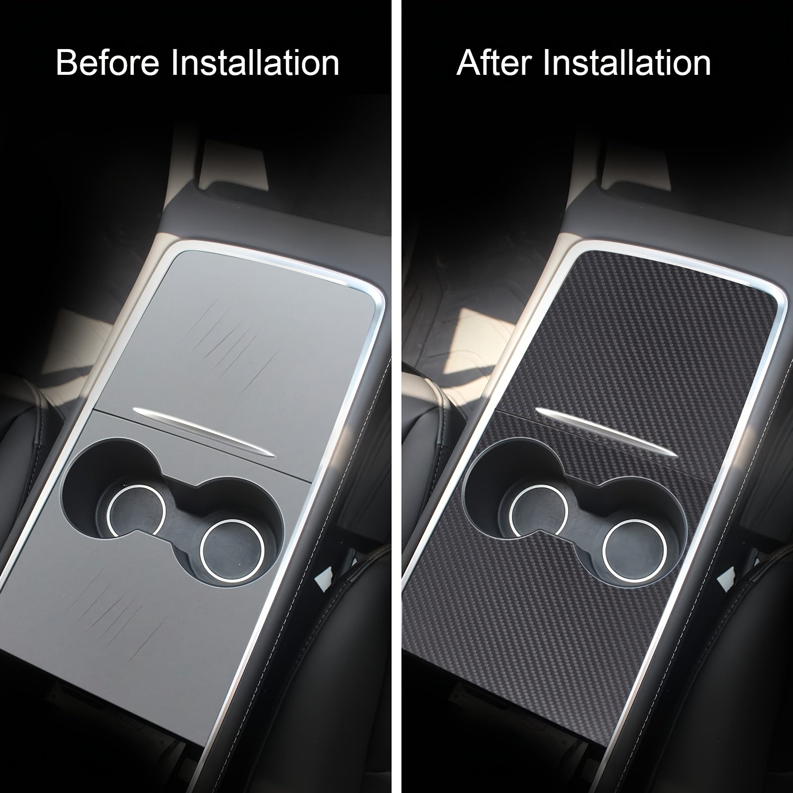 Avtomobil ichki markaz konsoli qoplamasi karbon tolasi yog'och to'qimalari chizishga qarshi