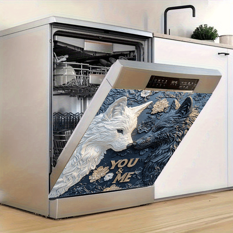 Romantik Boʻrdoq Juftligi Magnit bilan "Siz va Men" Gul Relief Sanʼati Suv oʻtkazmaydigan Muzlatgich Dekori 58.5x65 sm