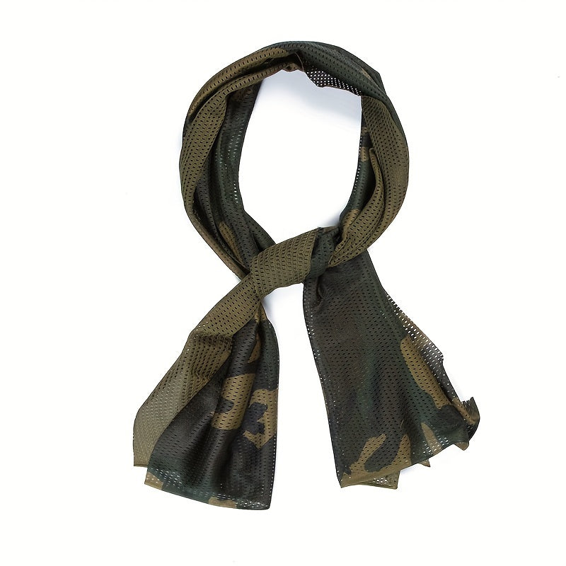 Pañuelo de cuello unisex con estampado de camuflaje, pequeño, cuadrado, ligero y transpirable para uso al aire libre