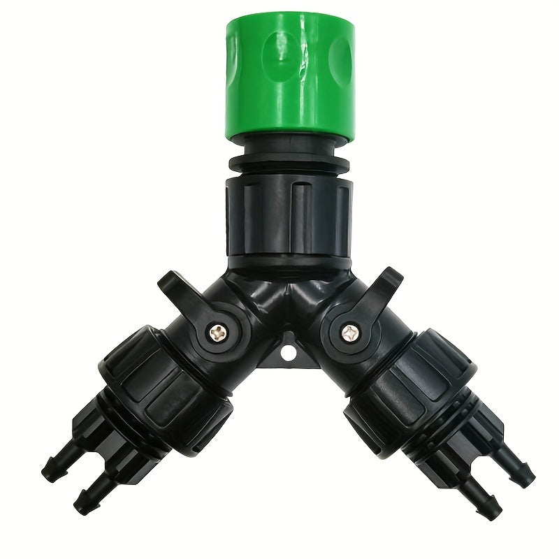 4-Way Drip Irrigation Adapter for 1/4 Inch Hose with Flow Control Valve Garden Watering System