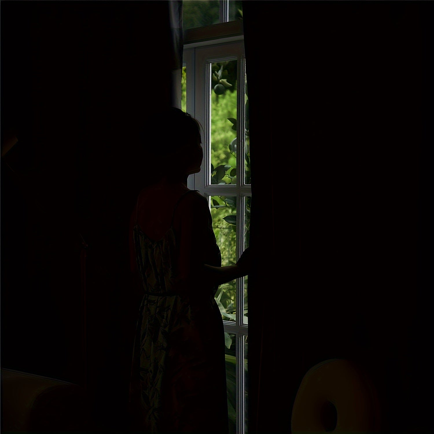 Blackout Sunshade Curtains with Floral Pattern for Living Room Bedroom Office