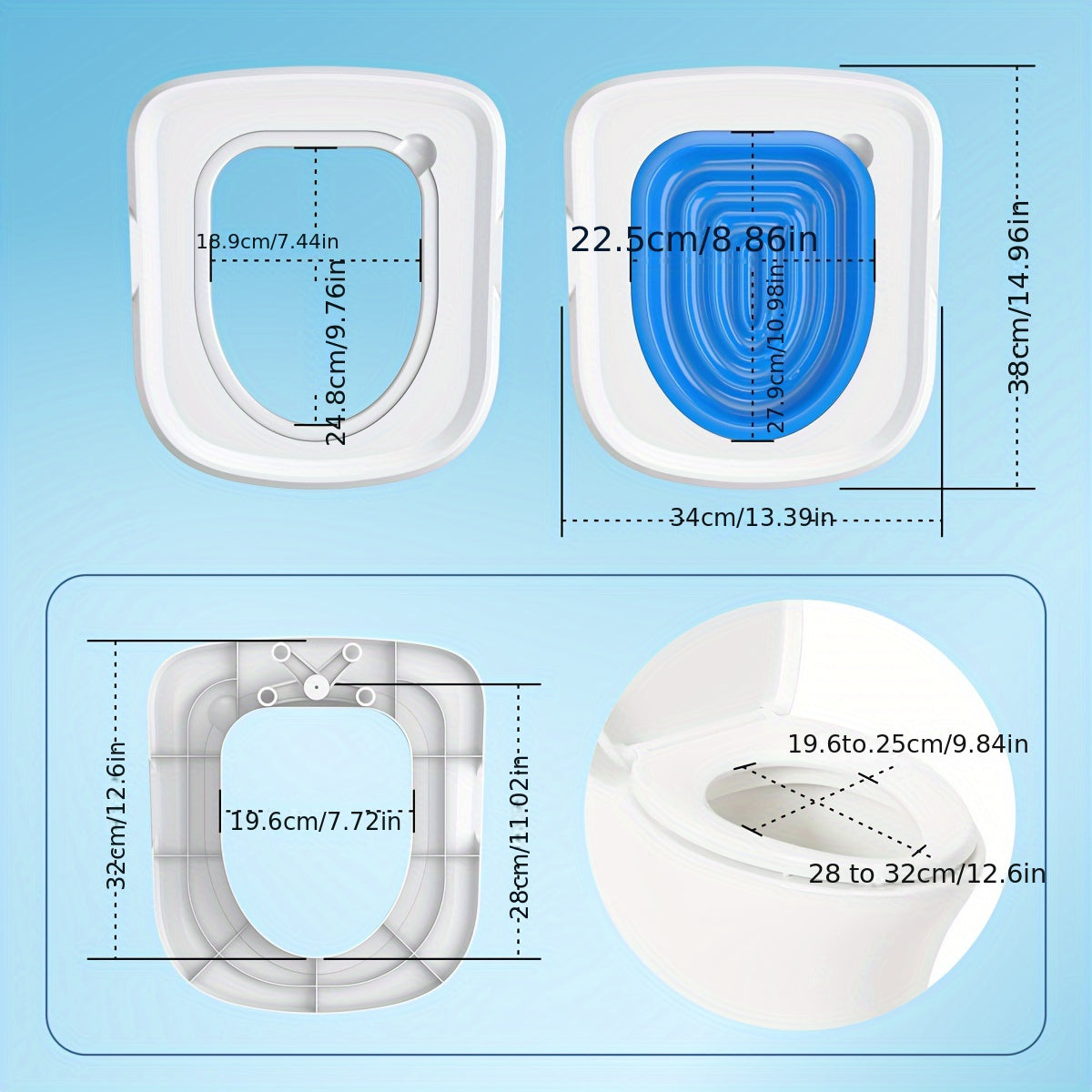 Square Plastic Cat Toilet Training Kit with Fixed Clamp Design Reusable Easy to Install