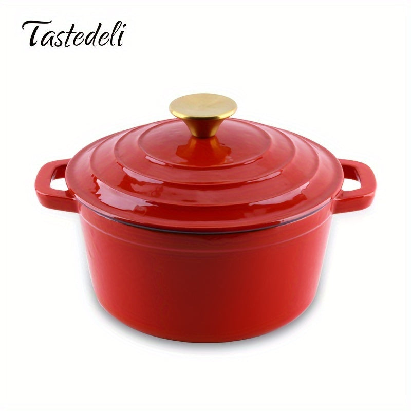 Enamelled Cast Iron Dutch Oven 20cm 2.75qt Round Kitchen Cookware