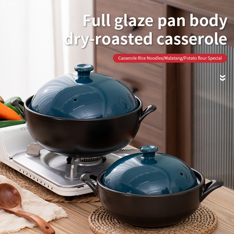 Emerald Green qopqog'li keramik wok, gaz plitkalar uchun yopilmaydigan pishirish qozoni