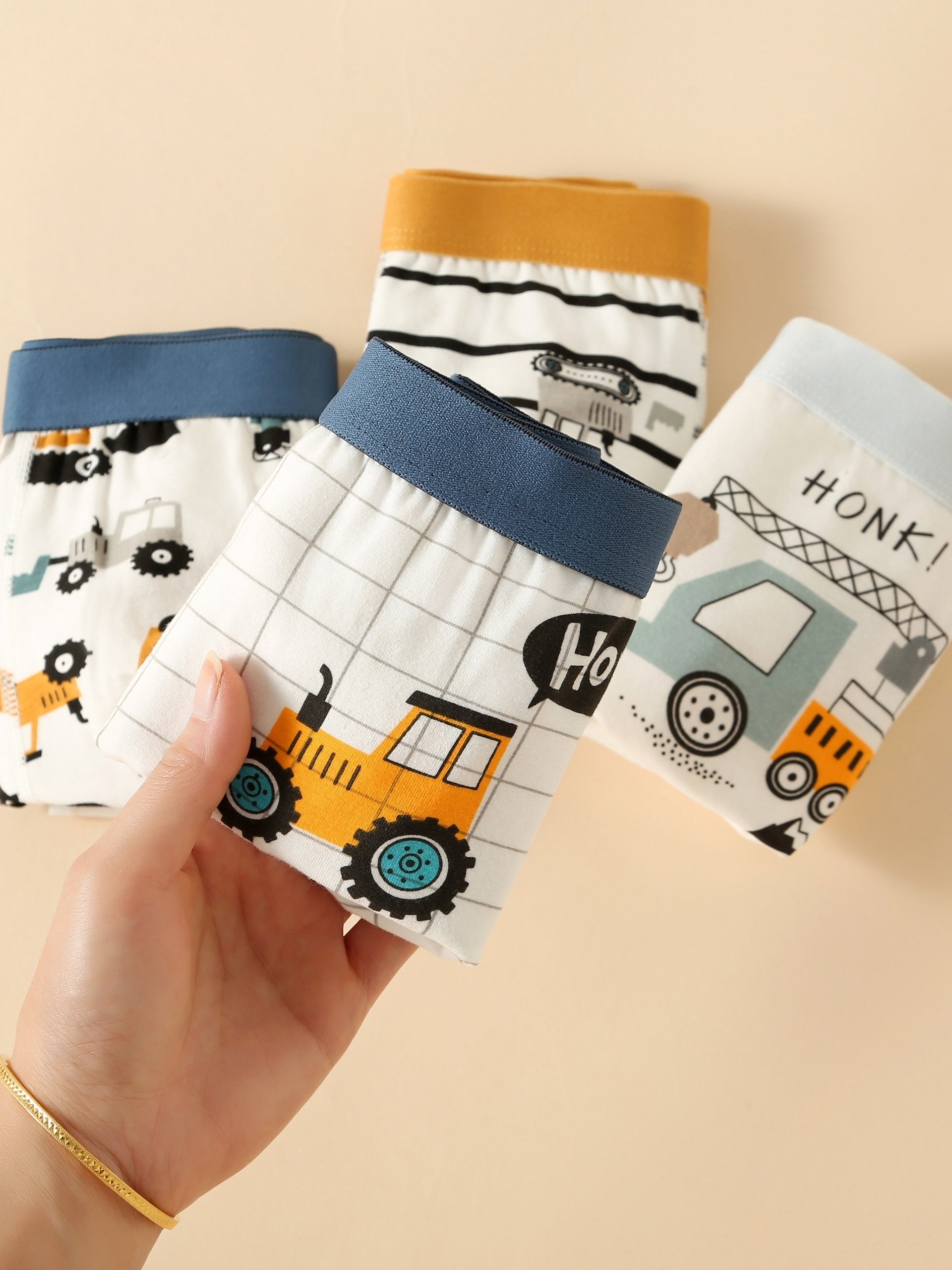 Pack de 4 calzoncillos bóxer de algodón para adolescentes con gráficos de dibujos animados para todas las estaciones