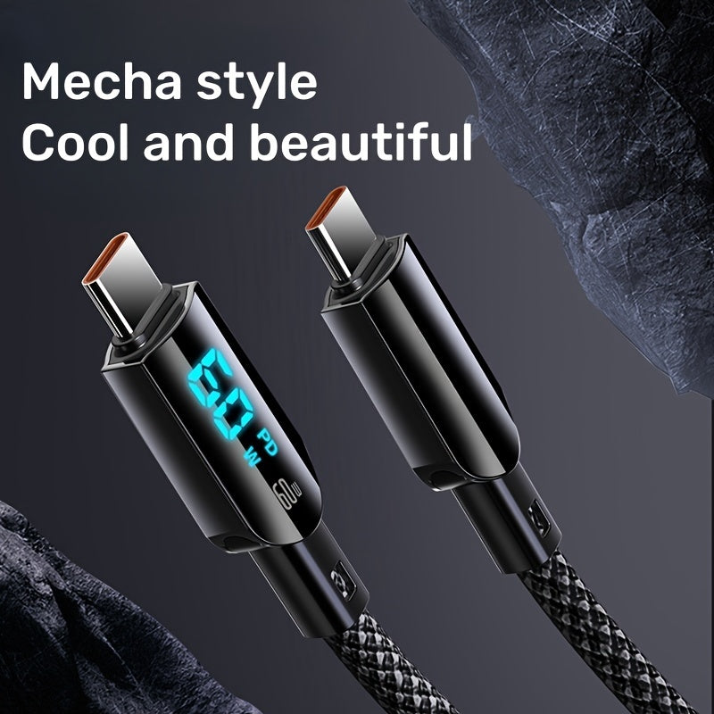 Tez zaryadlash imkoniyatiga ega, real vaqt rejimida raqamli ko'rsatkichga ega to'quv ma'lumotlar kabeli, yuqori tezlikda uzatishni qo'llab-quvvatlaydi, 100W USB-A dan Type-C ga va 60W Type-C dan Type-C ga, turli interfeys variantlari bilan.