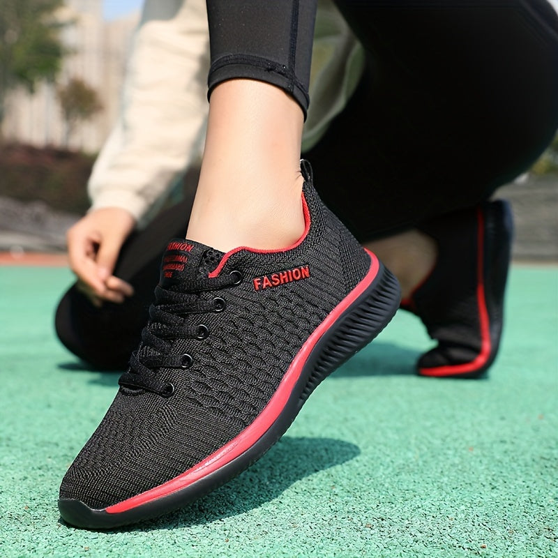 Women's Breathable Lace-Up Casual Sneakers with Soft Sole and Platform