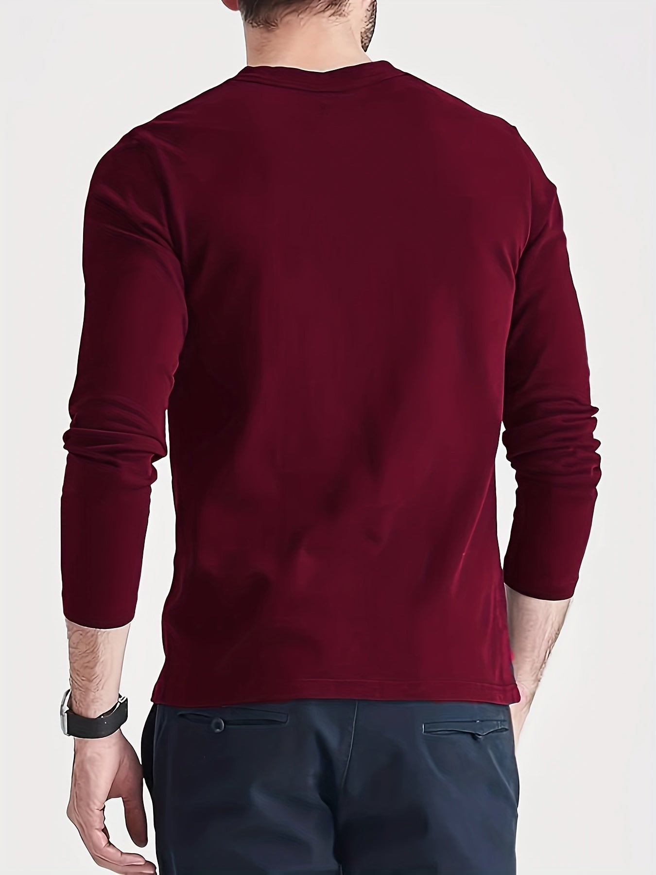 Men's Long Sleeve Pajama Set for Casual Sports and Home Wear Polyester Spandex