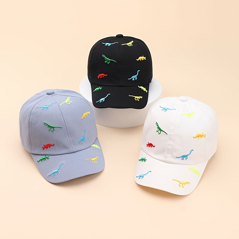 Kids Dinosaur Embroidered Baseball Cap Sun Protection for Boys 3-14