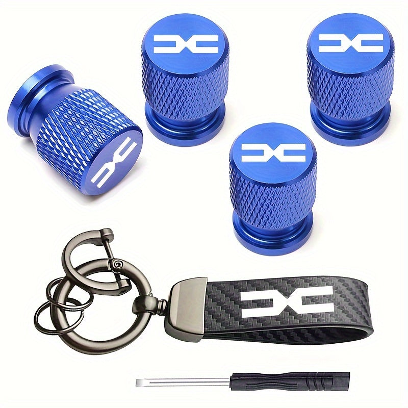 4-to'plam alyuminiy shinalar ventili bo'lagi qopqog'i, avtomobillar uchun universal moslik, chang qopqog'i