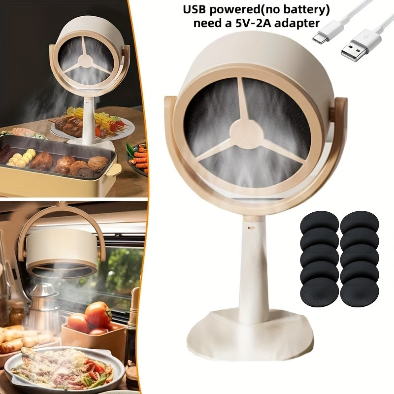 Kichik stol usti range hood USB quvvat bilan, katta havo oqimi, 12 ta filtr, oshxona va tashqi muhit uchun