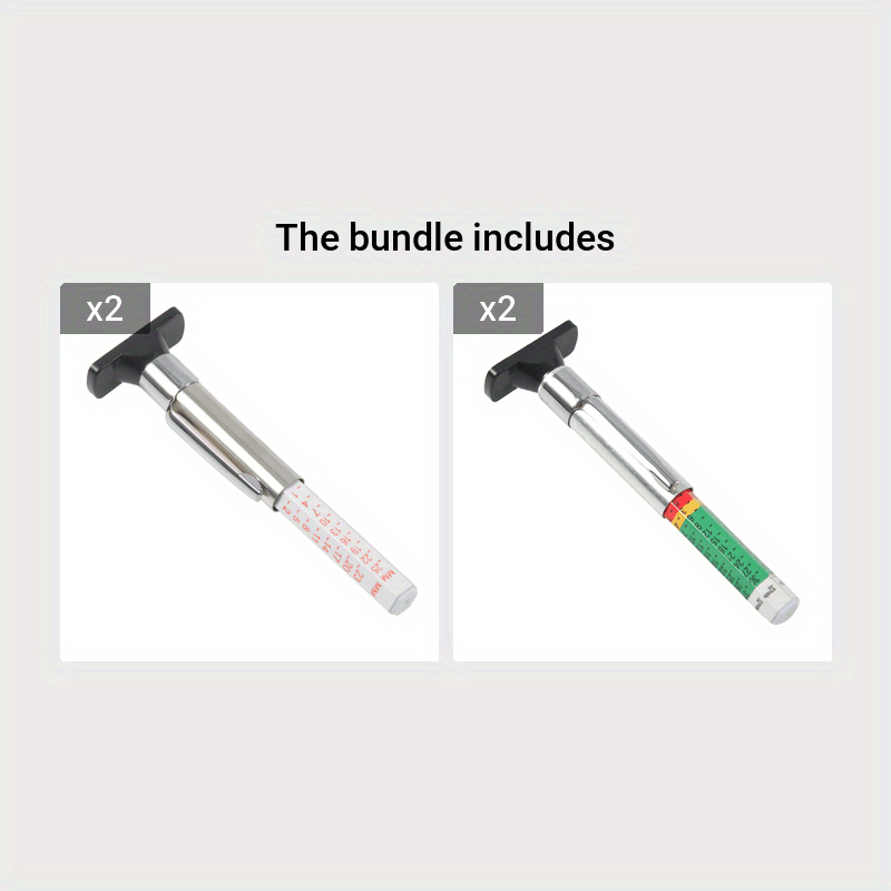 Avtomobil g'ildiraklarining tishli chuqurlik o'lchagichi 25mm Universal g'ildirak o'lchash asbobi