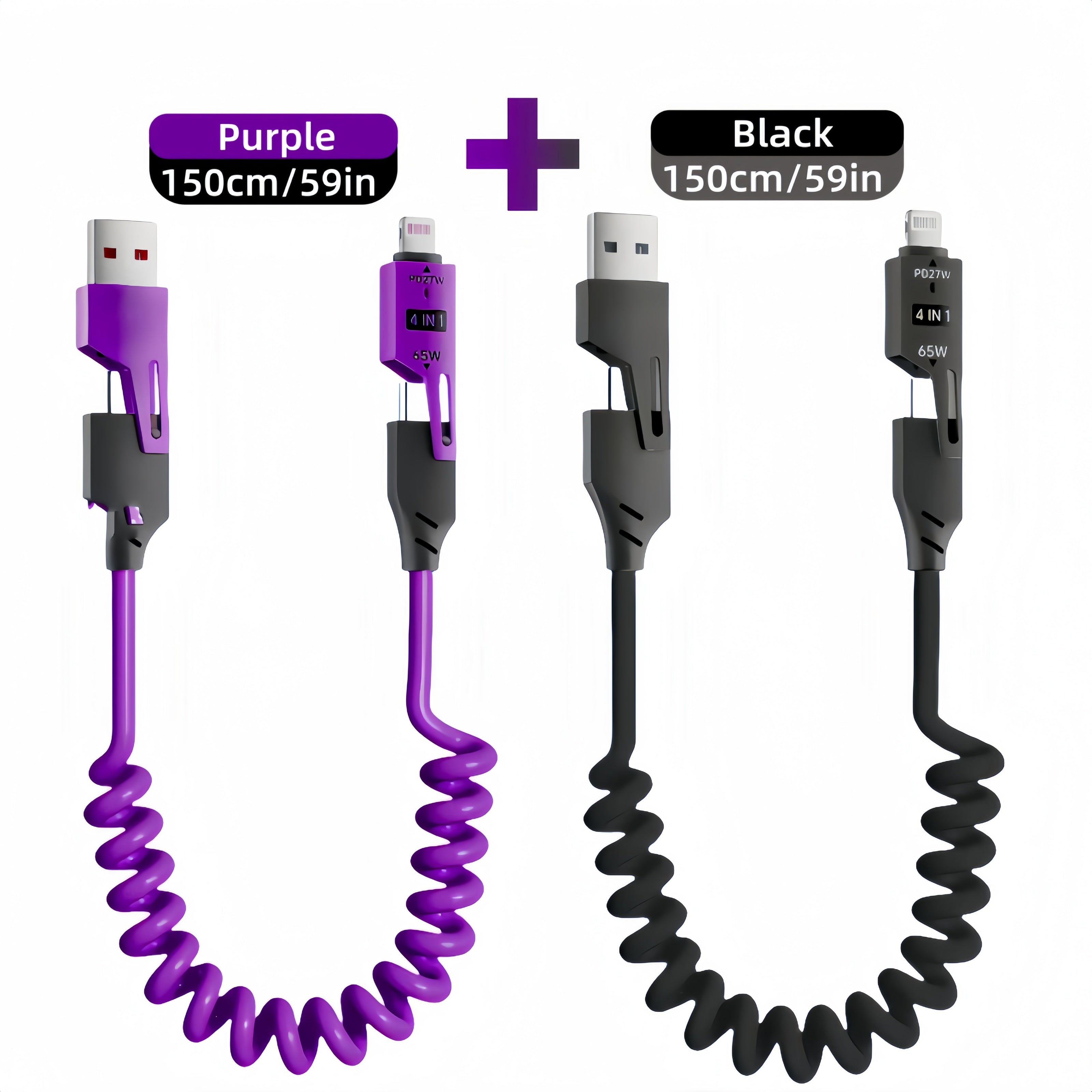 65W High-Speed Flat USB to Lightning Charging Cable for iPhone, Android, Car and Home Use 1 2 4 Pack