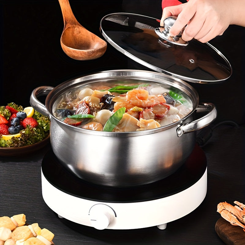 24cm Stainless Steel Steamer Pot Soup Pot Double Layer with Steaming Basket Compatible with Induction Gas Stoves
