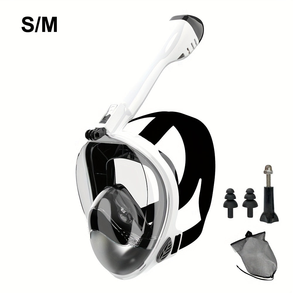 Kattalar uchun Silikon Snorkeling maskasi 180° panoramik ko‘rinish, suv o'tkazmaydigan, anti-fog, qora