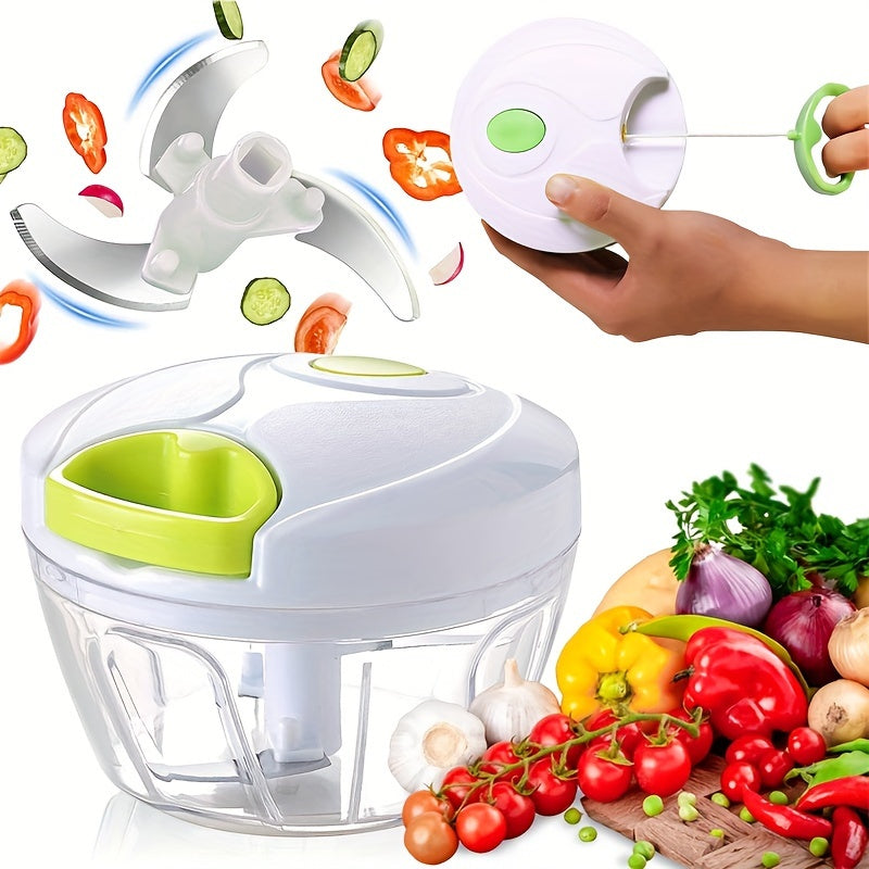 Hand Operated Food Chopper, Durable ABS, Vegetable, Nut, Herb Cutter