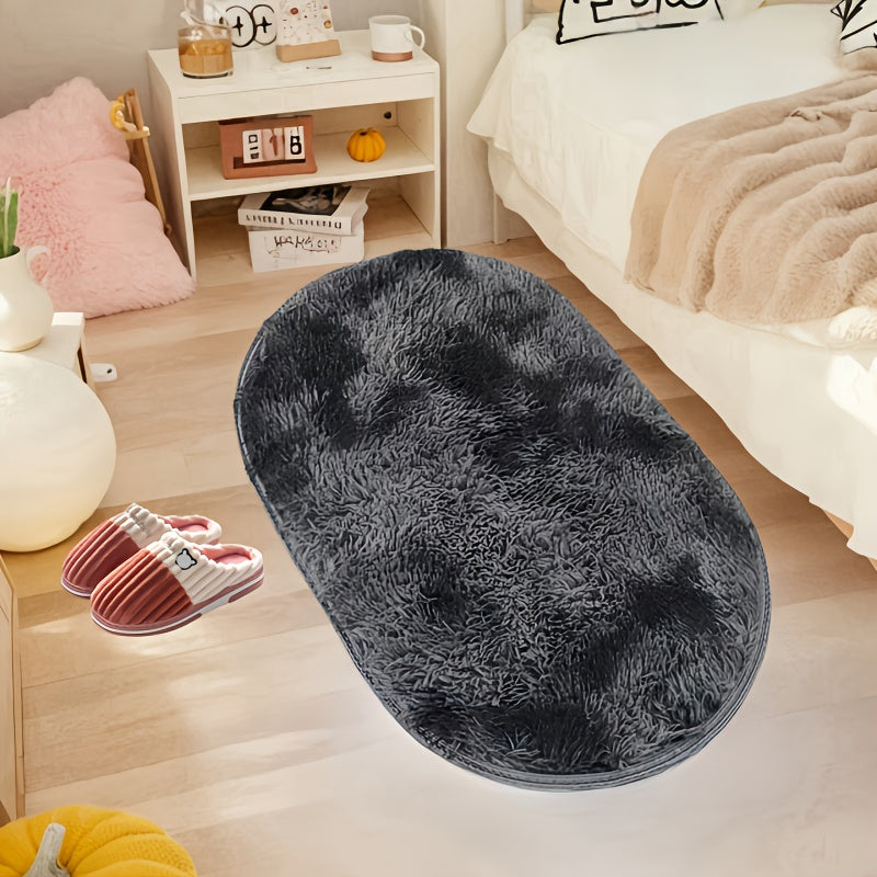 Овальный пушистый ковер с длинным ворсом, нескользящий, моющийся в машине, из полиэстера, толщиной 40 мм, для гостиной, спальни, ванной