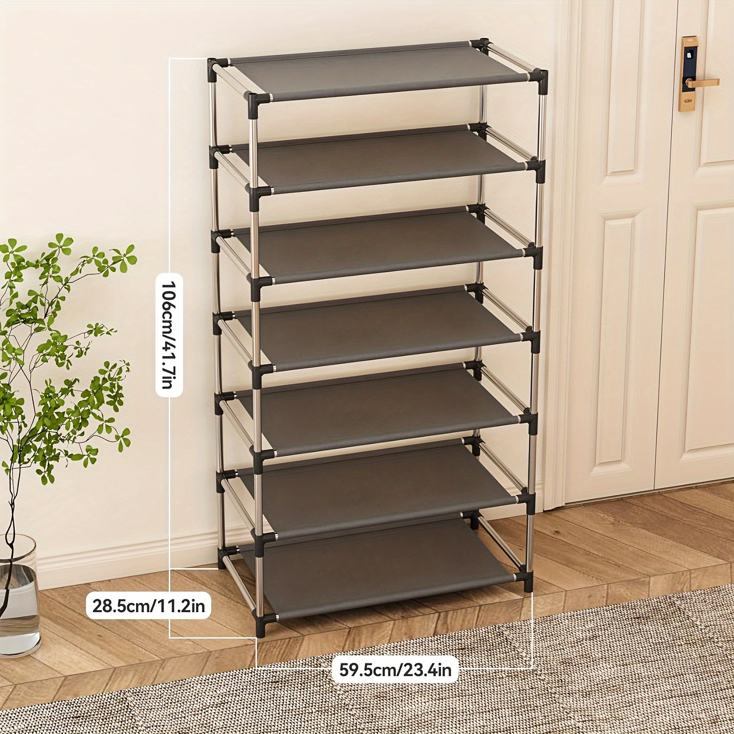 Black Shoe Storage Rack with Multiple Layers Holds 18-21 Pairs for Home Organization