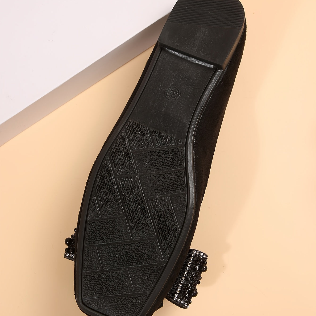 Women's Flat Shoes Rhinestone Butterfly Square Toe Slip-On Lightweight Comfortable