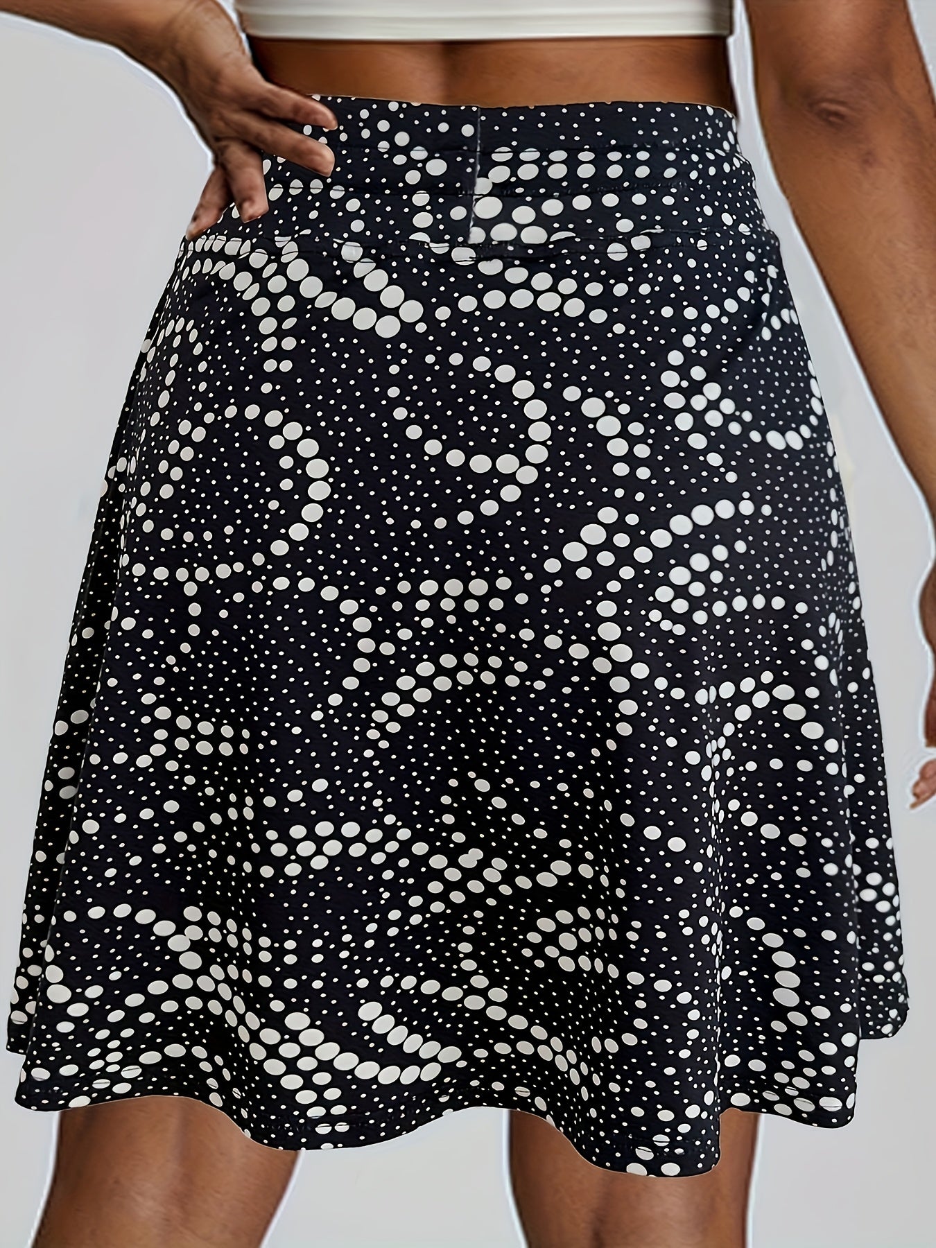 Women's Floral Print Layered Skort with Pockets High-Waisted Spring Summer