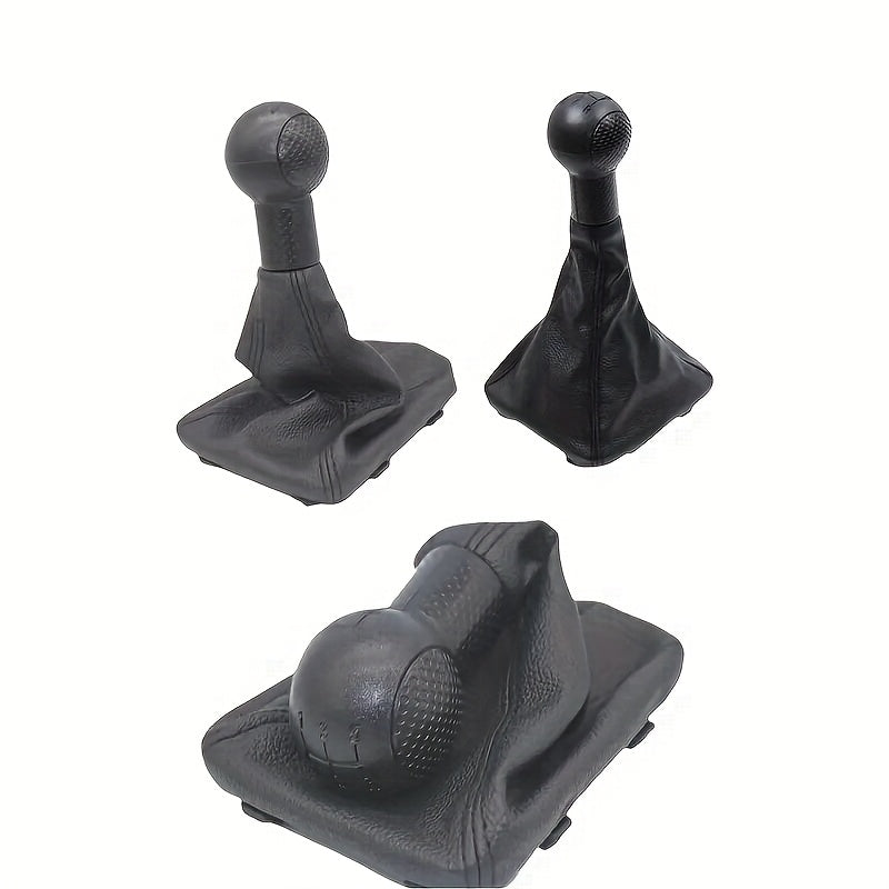 Universal Black Faux Leather 5-Speed Manual Gear Shift Knob Cover