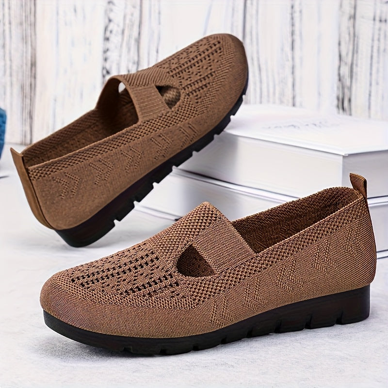 Women's Knit Breathable Mesh Shoes for Casual Walks and All Seasons