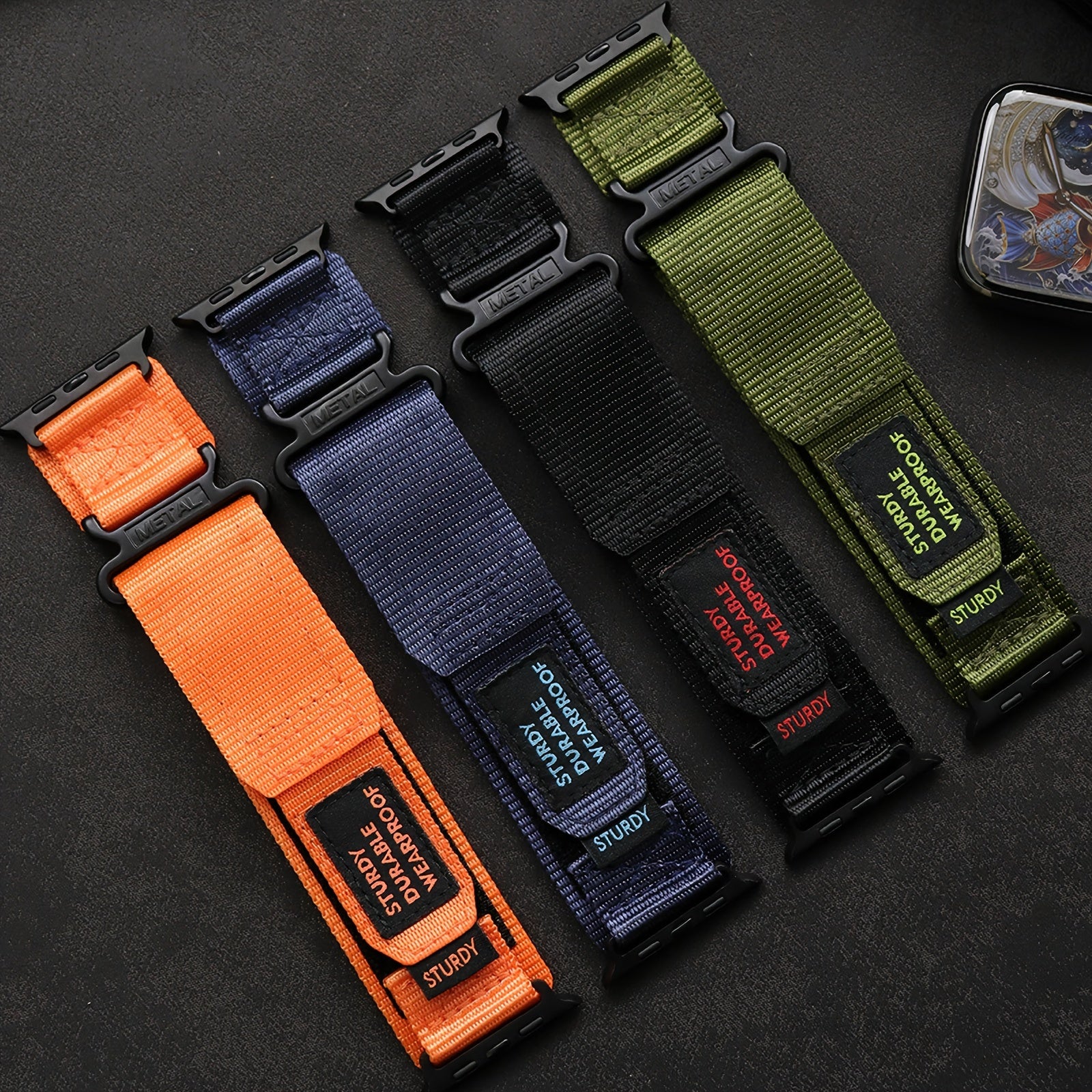 Camouflage Nylon Watch Band for Apple Watch Series 1-10 Ultra and SE Outdoor Sports Hiking