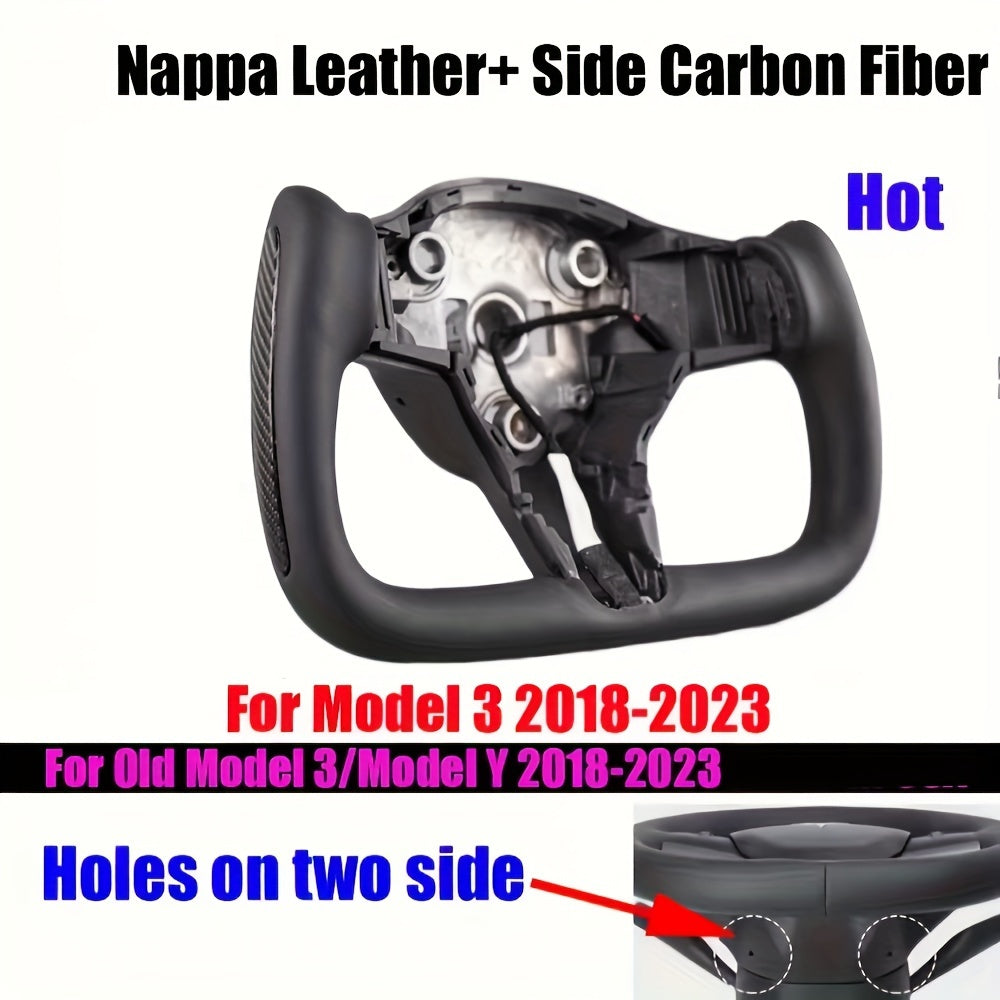 Yoke Steering Wheel Cover Carbon Fiber Heating Front Placement for Model Y and Y