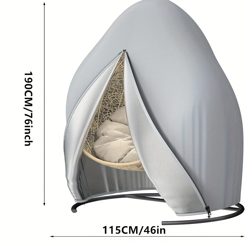 Qora polyester kreslolar uchun 115x190cm changdan himoya qiluvchi qopqoq, sving va tuxum kreslolar uchun