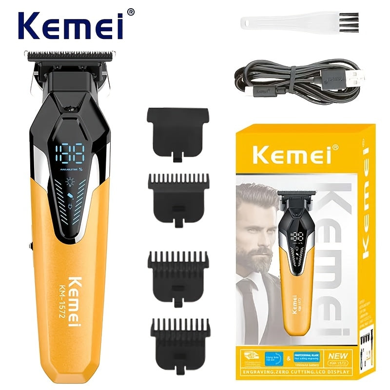 Electric Hair Clipper for Men LED Light USB Rechargeable 1200mAh Lithium Battery Adjustable Voltage